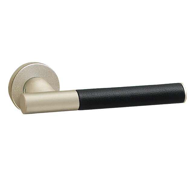 フランス製　e de Limoges　ハンドル付きプレート　【未使用】 UNION UL777-013 レザー ブラック+アルミ ヘアラインステンカラー