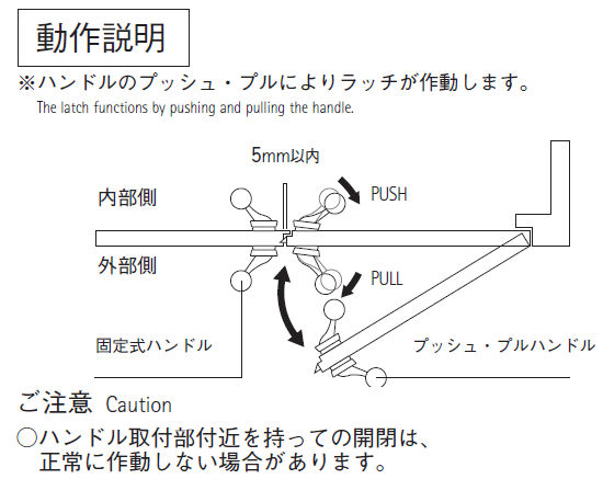 UNION ULST700-01-001 プッシュプル座(4枚セット) ステンレス ミラー＋