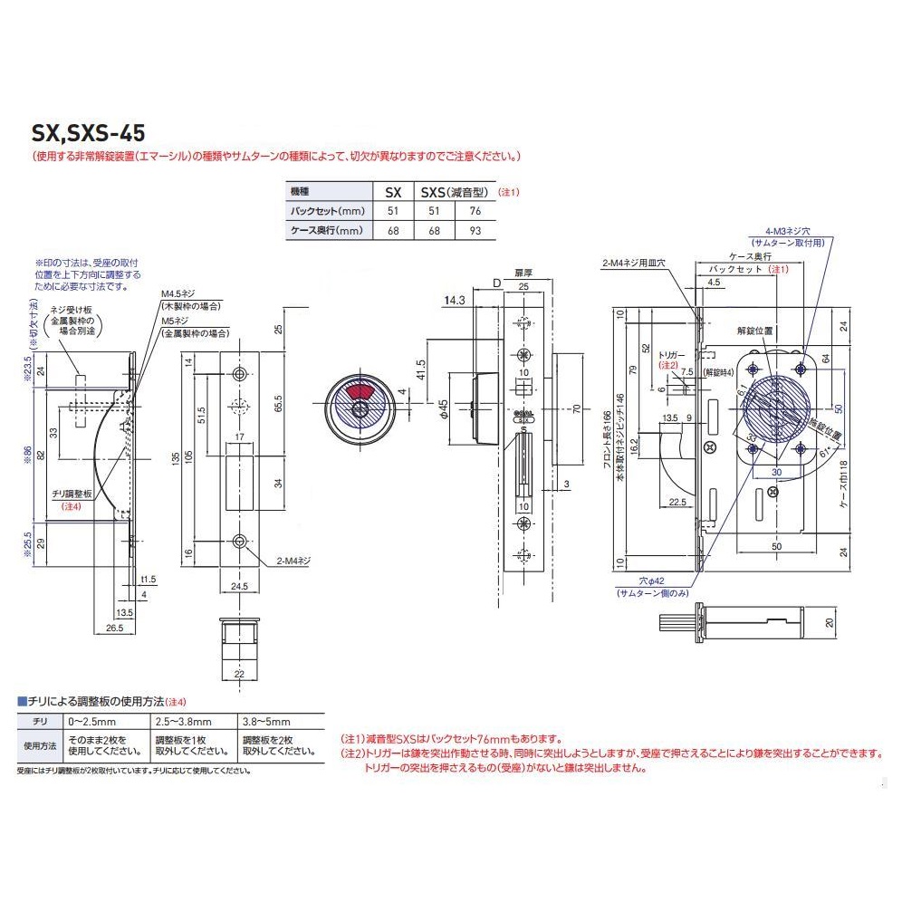 GOAL SX-45 (11) LX-45VFエマーシリンダー BS51mm DT36～42mm ◇埋込型