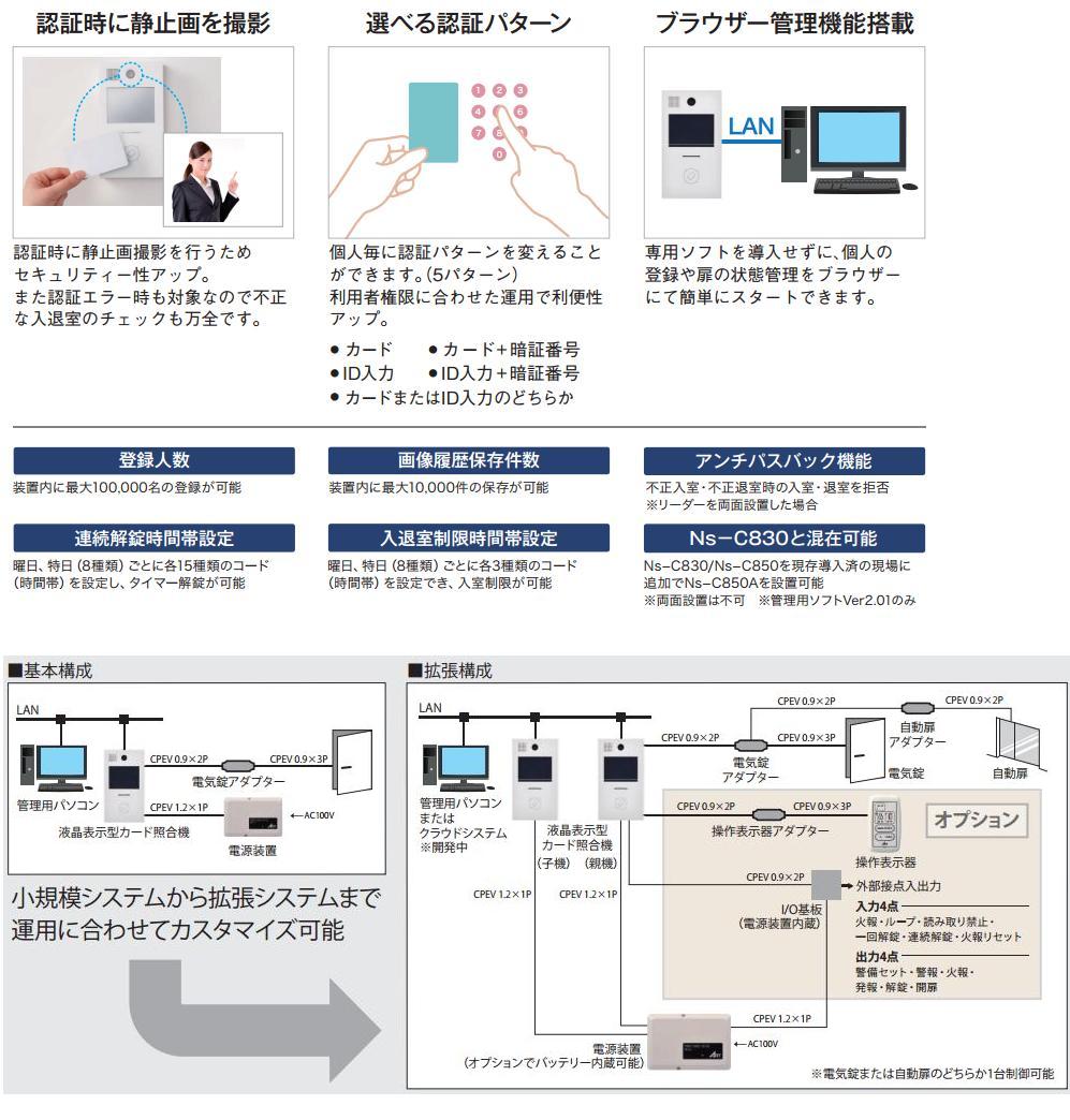 ART アート Ns-C850A 液晶表示型カード照合機 | ＬＯＣＫＳ ART アート 