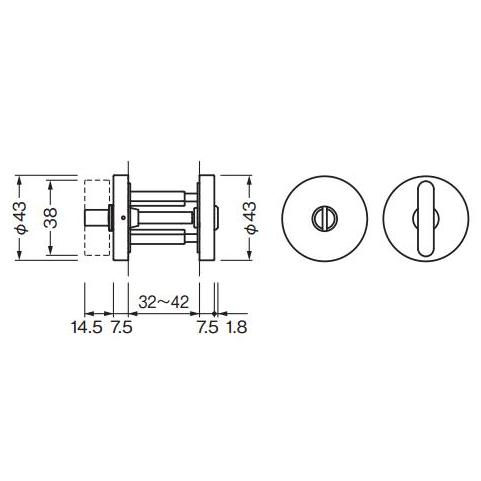 BEST 間仕切錠 231N2M-PHL-11 BS51 黒 | LOCKS BEST ベスト社製品
