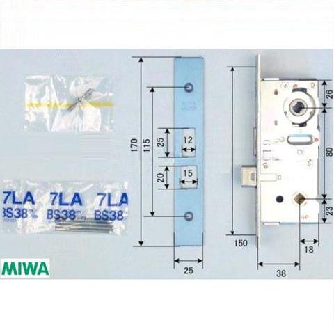 MIWA 美和ロック LA.CS38 バックセット38mm 錠ケース本体