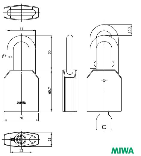 美和ロック U9APL 南京錠 キー3本付属 | ＬＯＣＫＳ 美和ロック社製品