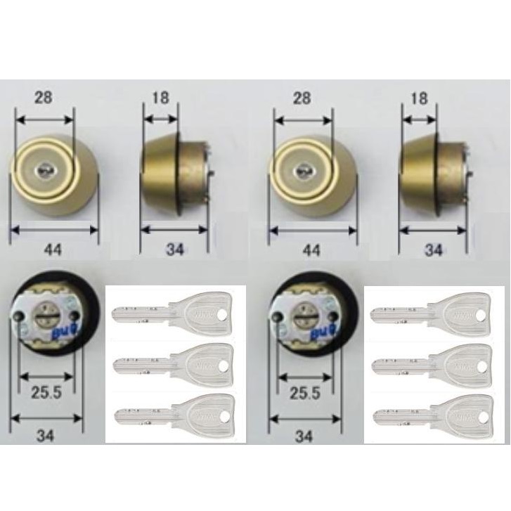 美和ロック PS YTE1－J DT42mm 仕上 X9 KEY6 (2個同一) YKKap - LOCKS 美和ロック社製品通信販売 一般錠Ver.
