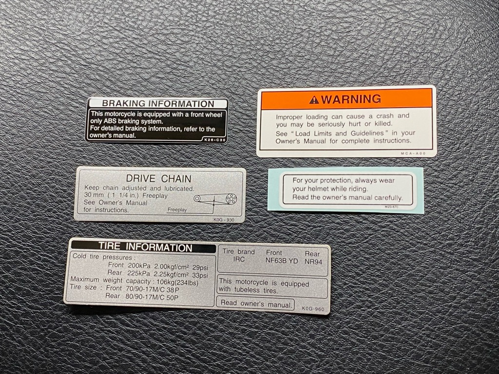 北米HONDA CUB C125 USコーションラベル USDM 北米仕様　カブ 純正