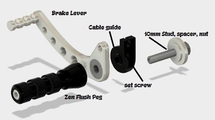 ZEN DRUM BRAKE FOOT LEVER 