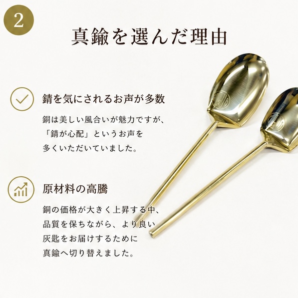 新商品】青峰堂オリジナル「六方式灰匙（はいさじ）」6本組〜真鍮製