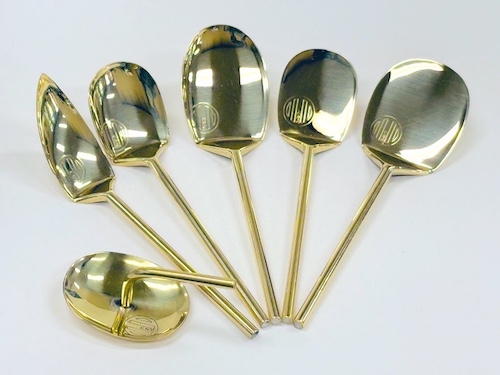 新商品】青峰堂オリジナル「六方式灰匙（はいさじ）」6本組〜真鍮製