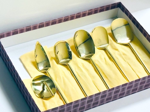 新商品】青峰堂オリジナル「六方式灰匙（はいさじ）」6本組〜真鍮製