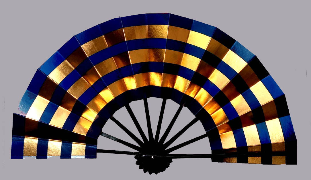 549)紺地に金銀７段 | 備中神楽用の扇子でございます。( 全長大人 ...