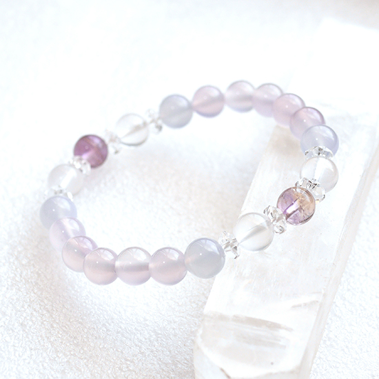 希少！14kgfパープルカルセドニーブレスレット