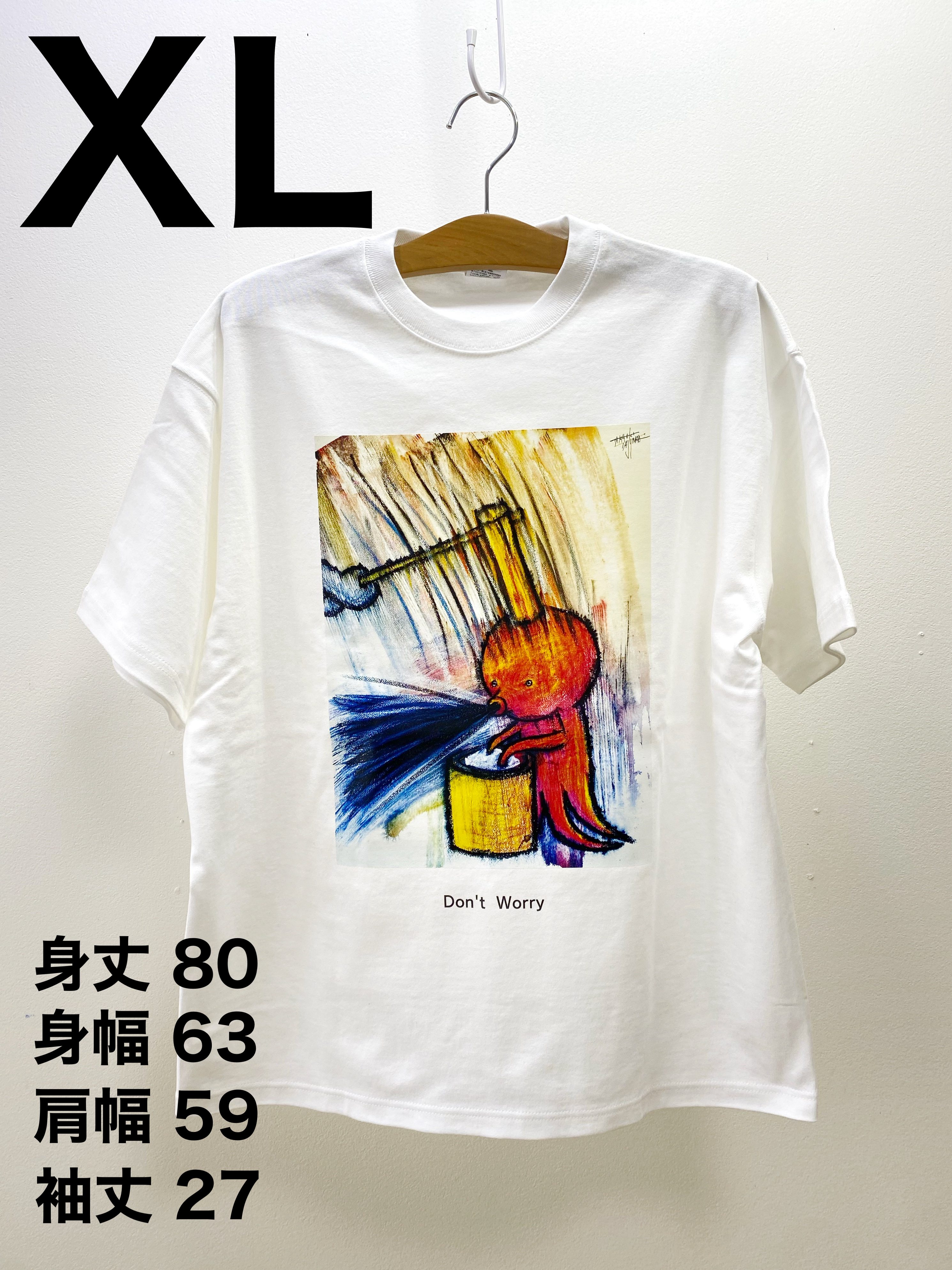 XLサイズ。餅つき Don'ｔWorry Tシャツ 税込み￥17,500-の所、腹切った