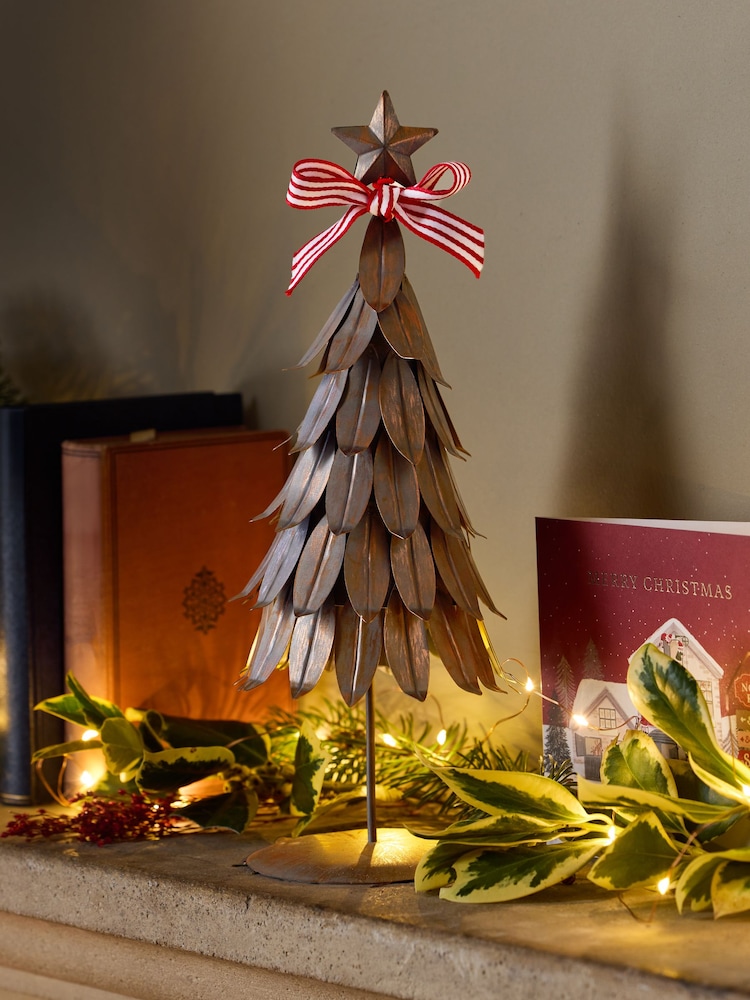 ブリキ　クリスマスツリー 壁や空間に飾れる ブリキのクリスマスツリー（2色・2サイズ