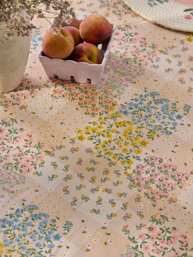 ロンドン直輸入 フラワープリントテーブルクロス ワイプクリーン