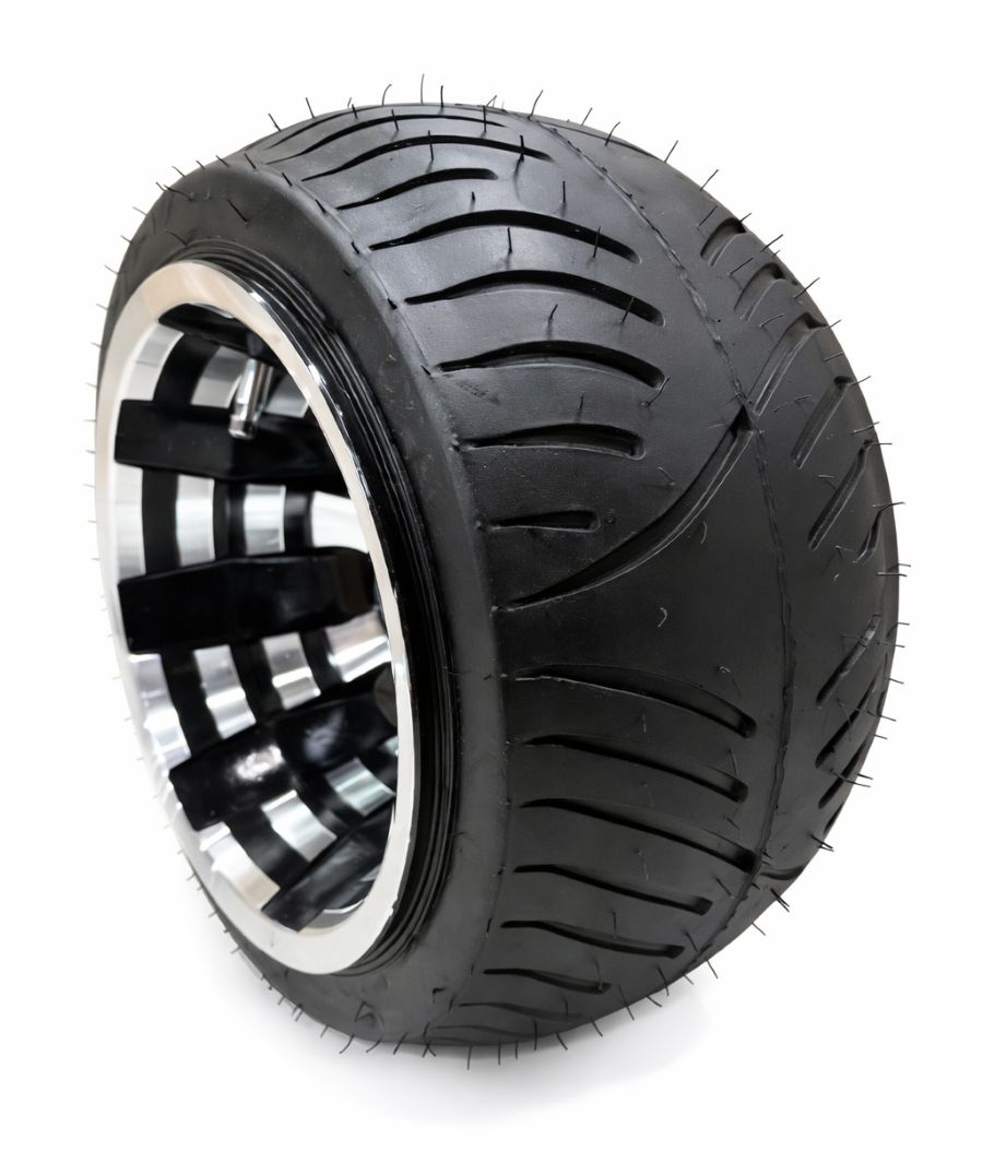 ホンダ ジャイロ対応】10インチ 8J ブラックアウトアルミホイール