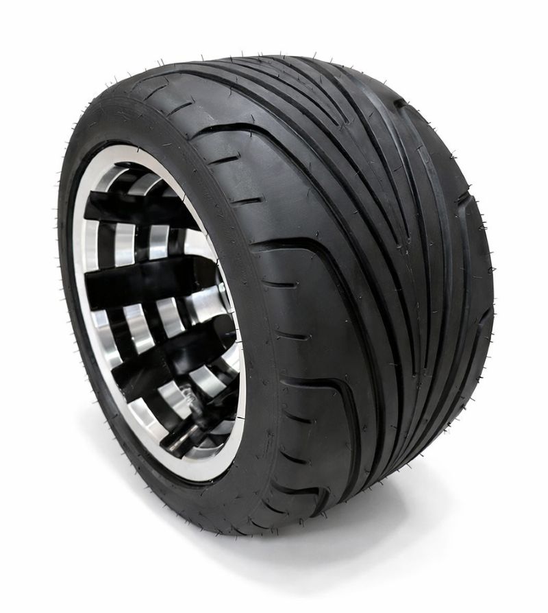 ジャイロ用ブラックアルミホイール引っ張りタイヤ＆スペーサー40mm