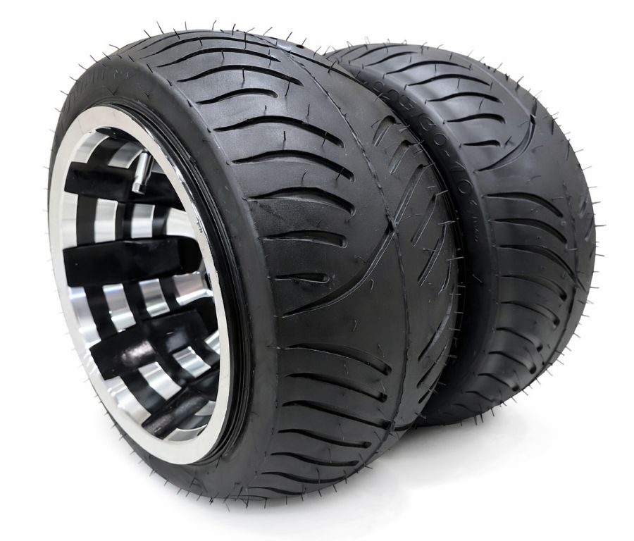 ホンダ ジャイロ対応】10インチ 8J ブラックアウトアルミホイール