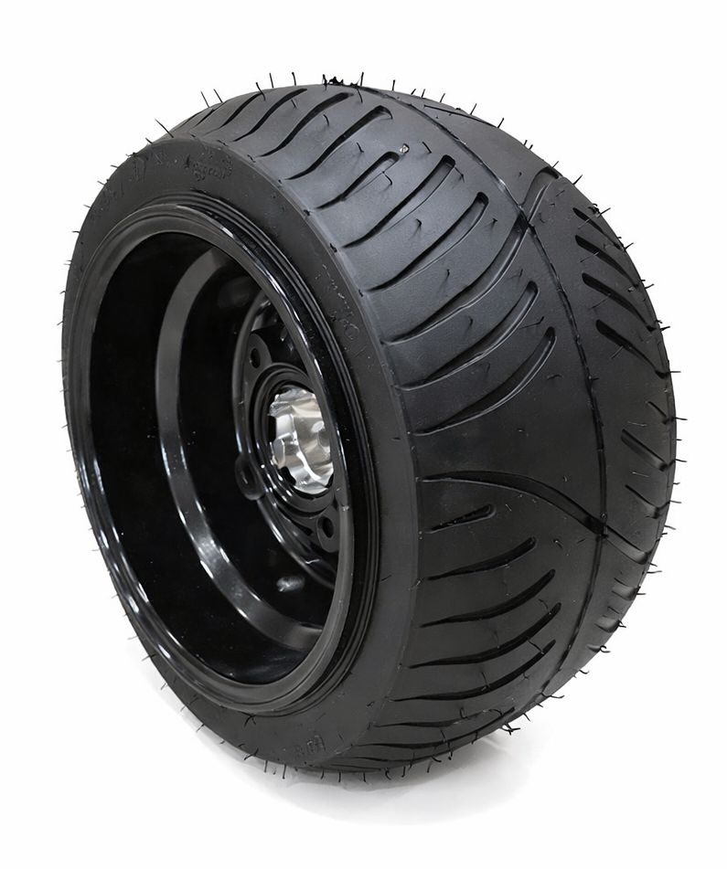 4stジャイロ用ツートンアルミホイール扁平タイヤ＆スペーサーセット