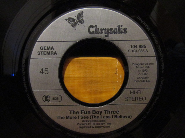 7』 FUN BOY THREE / the more i see (the less i believe) | Stay Free Records