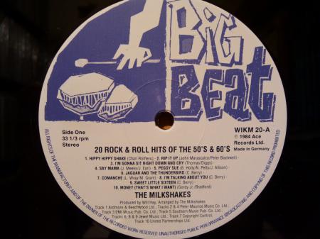 洋楽 The milkshakes/20 rock and roll hits LP』 THE MILKSHAKES / 20 rock and roll hits of the 50's and 60's