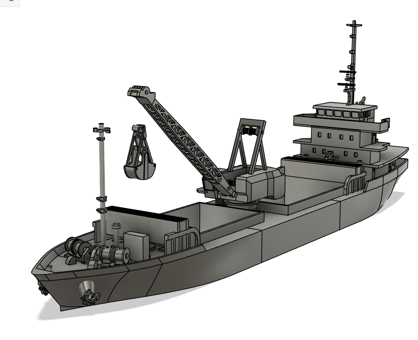 商船/客船》499GT貨物船「砂利運搬船」1/700 3Dプリンタ製