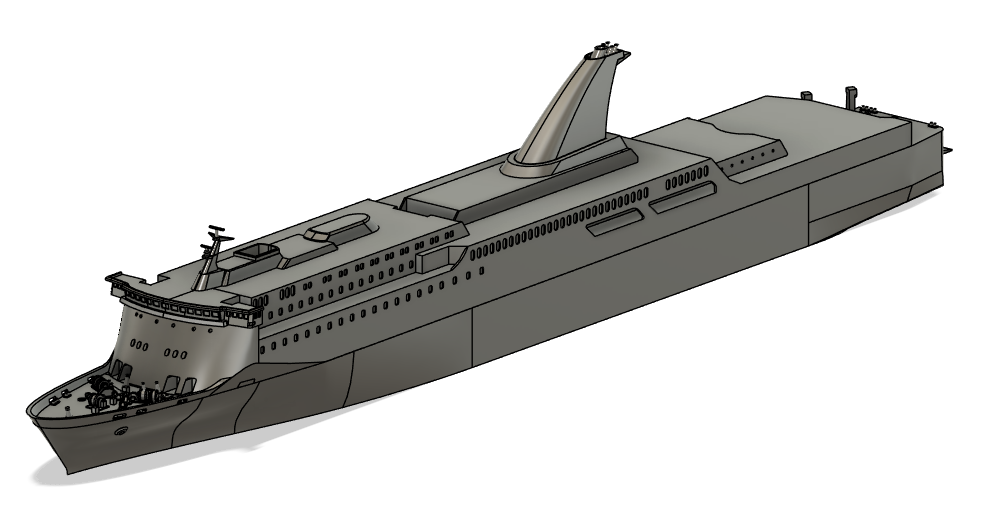 商船/客船》大型フェリー「はくおう」1/700《3Dプリンタ出力 商船/客船》大型フェリー「はくおう」1/700《3Dプリンタ出力