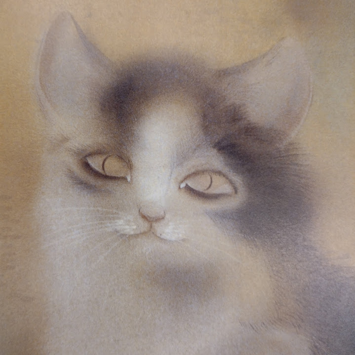 荒井 篁一郎 「牡丹と猫(部分)」 | 太平洋画房 オンラインショップ