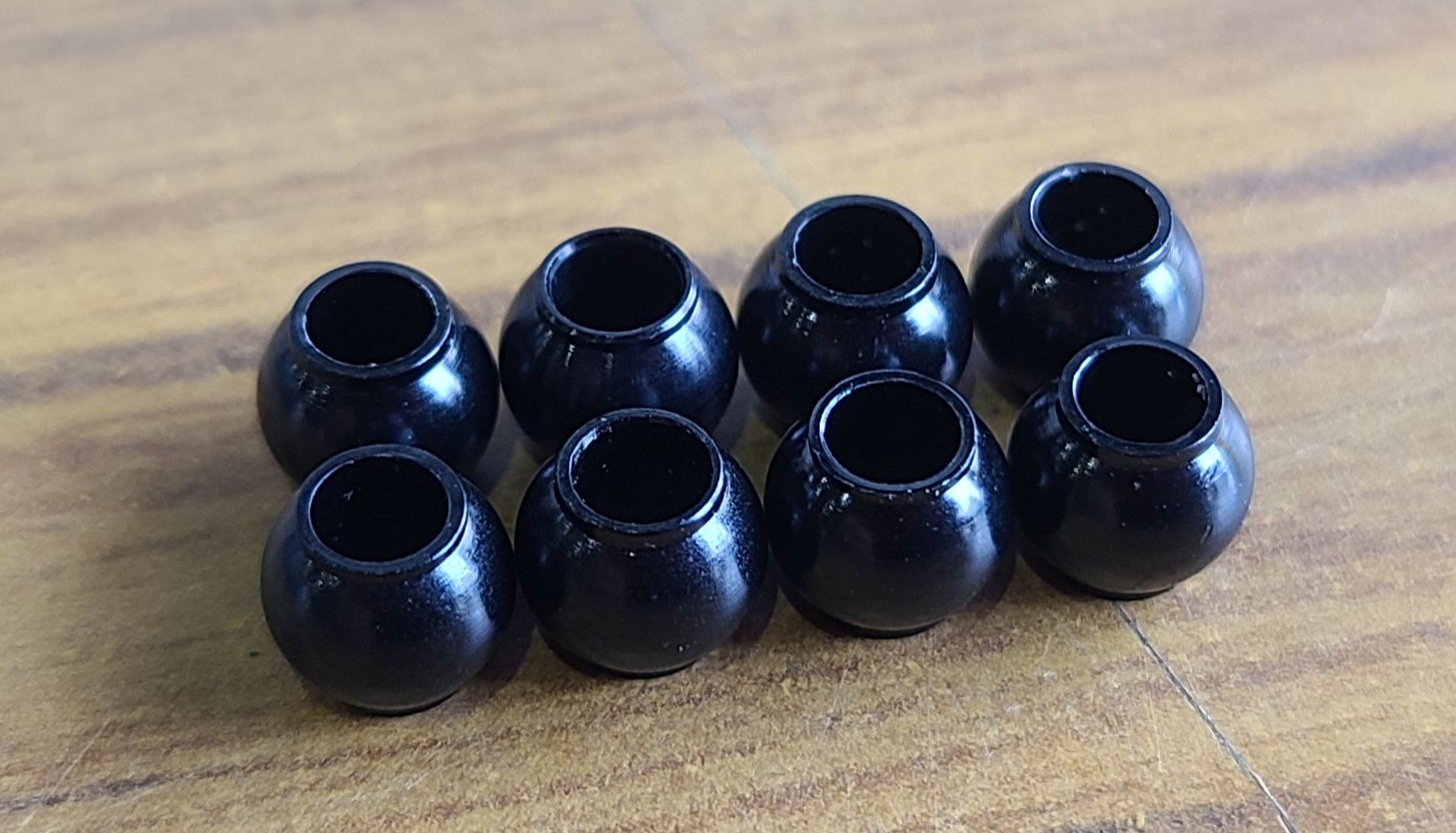 TS-509 Φ5.8 アルミピロボール(8個入) ブラック - RC CRAZY CUSTOMIZER