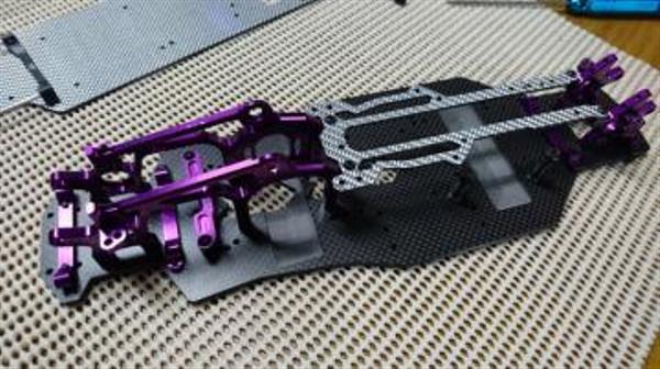 TS-280 CER・CE-RX用 5.0mmカーボンメインシャーシーVer.2 TYPE-R対応 (ブラックカーボン艶消) - RC CRAZY  CUSTOMIZER 