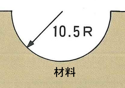 木村刃物 木工用出丸カッター（U溝カッター） 10.5mmR付き 昇降盤用