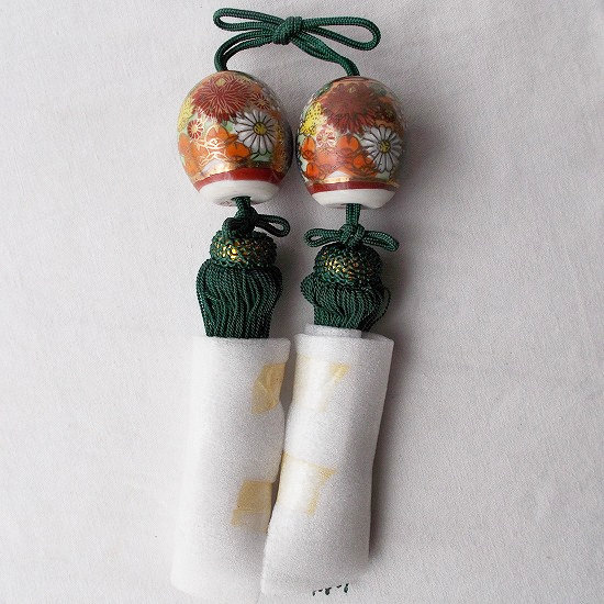 昭和レトロ/骨董/伝統工芸品/九谷焼き花詰め風鎮 - たんぽぽ|昭和