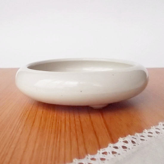 アイボリー陶器mini水盤/テーブルや玄関カウンターに可愛いサイズの