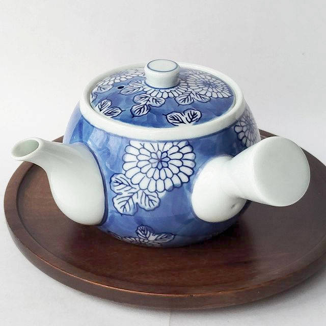 豪華絢爛 色絵 家禽菊花文 煎茶用 急須 鍋島染付菊花文様/有田焼ホームセットシリーズ】急須 - たんぽぽ|昭和