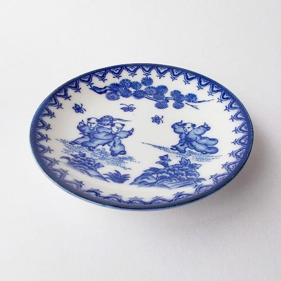 昭和レトロな食器☆三人唐子の小皿12cm - たんぽぽ|昭和レトロ食器 
