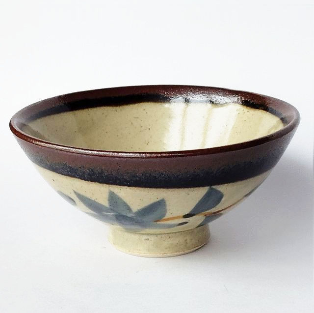 民芸風土物陶器紅葉柄の中平お茶碗☆昭和レトロ食器日本製 - たんぽぽ