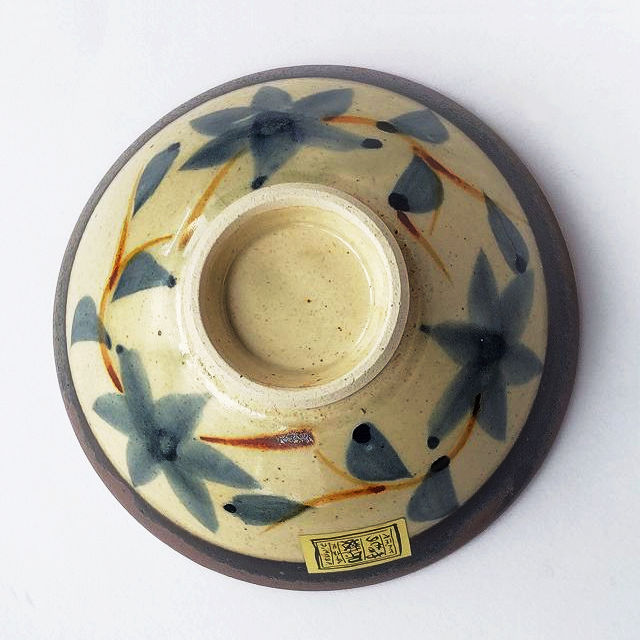 民芸風土物陶器紅葉柄の中平お茶碗☆昭和レトロ食器日本製 - たんぽぽ