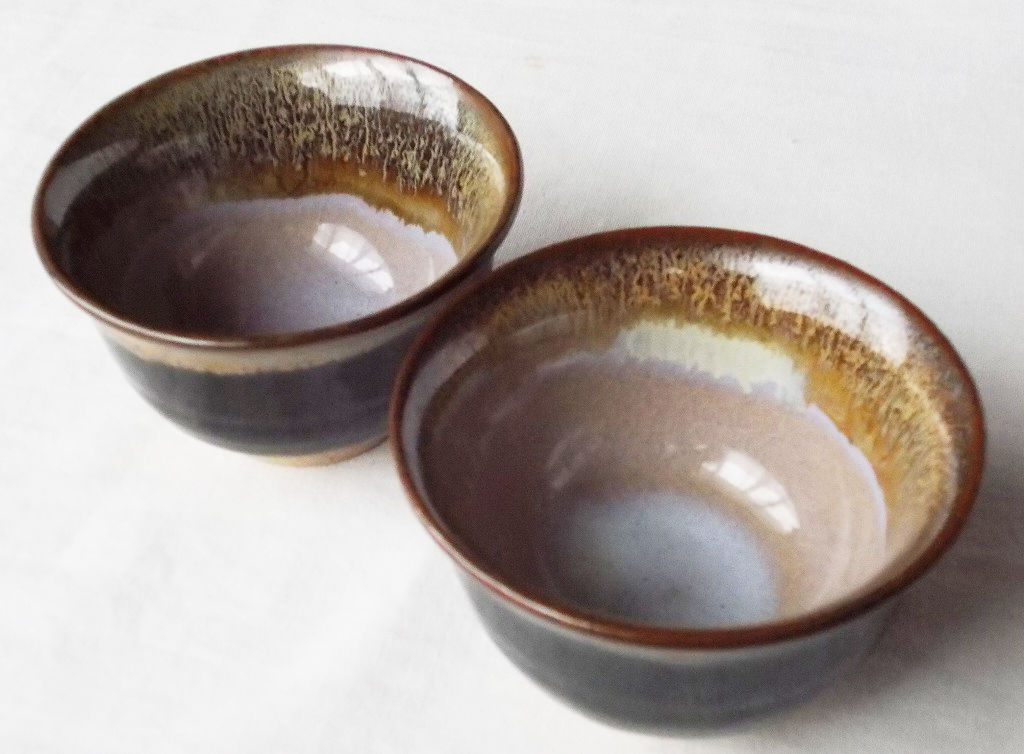 伝統工芸】黒唐津焼反り口(朝顔形/碗型)湯呑み - たんぽぽ|昭和レトロ