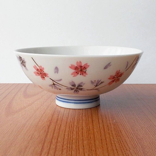 桜花図ピンクレトロお茶碗(中平) - たんぽぽ|昭和レトロ食器・趣味の陶器