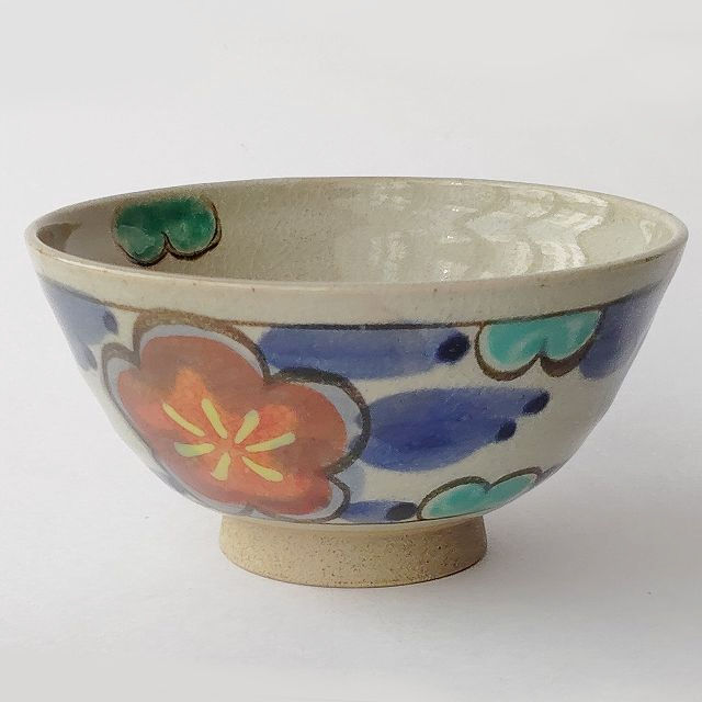 梅花彩文貫入仕様の有田焼/飯碗お茶碗ペア - たんぽぽ|昭和レトロ食器