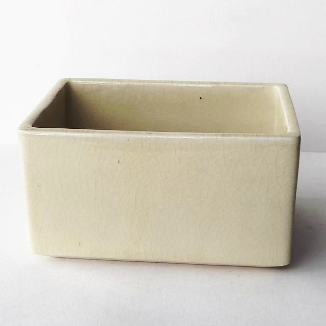 古い時代の紫模様の長四角型の水盤/花器/花生け - たんぽぽ|昭和レトロ