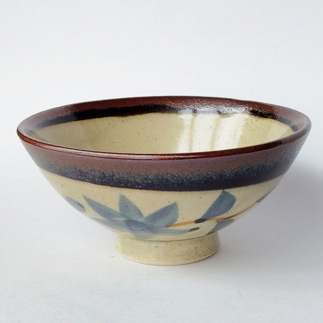 民芸風土物陶器紅葉柄の中平お茶碗☆昭和レトロ食器日本製 - たんぽぽ