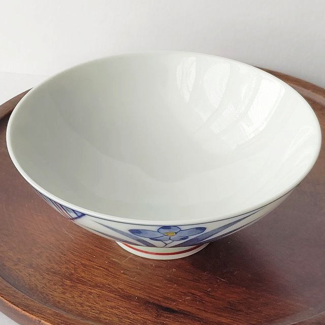 染付花文緑釉高台中平茶碗/昭和平成レトロ食器 - たんぽぽ|昭和レトロ