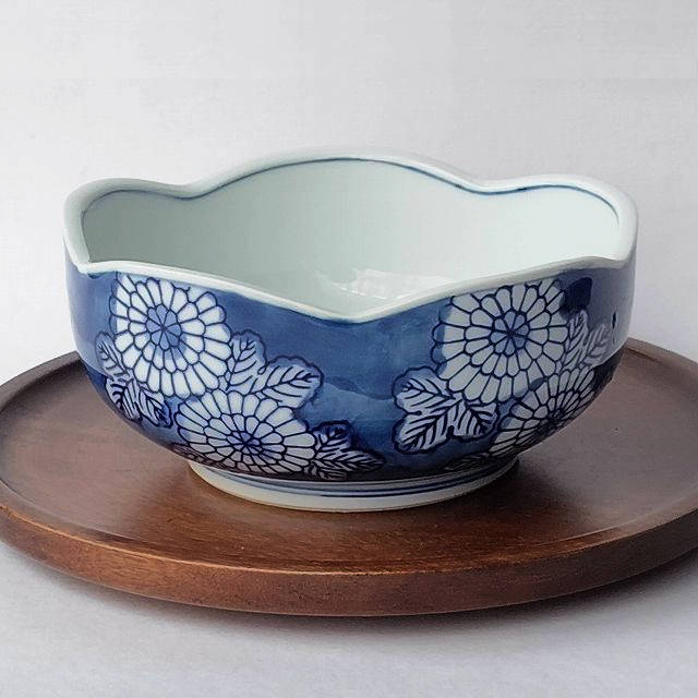 鍋島染付菊花文様/有田焼ホームセットシリーズ】刺身鉢＋のぞきセット