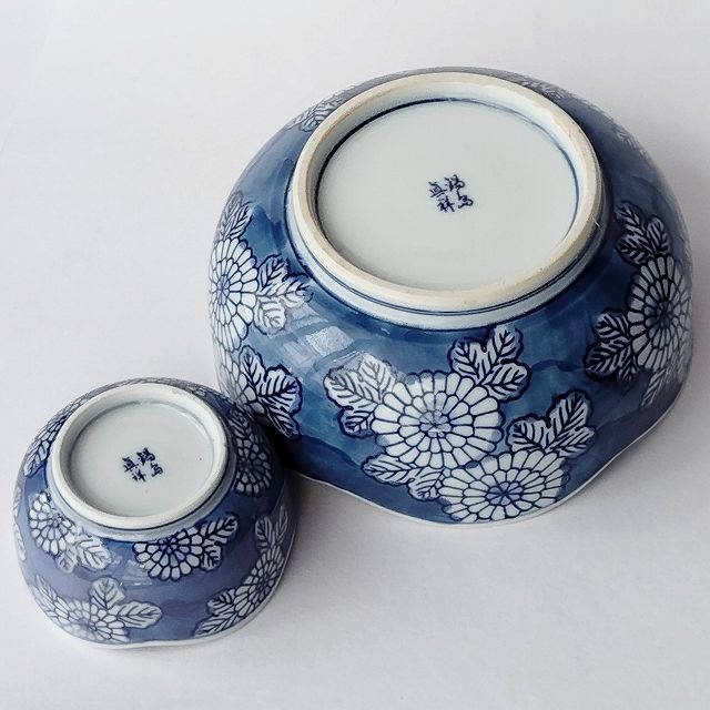 鍋島染付菊花文様/有田焼ホームセットシリーズ】刺身鉢＋のぞきセット