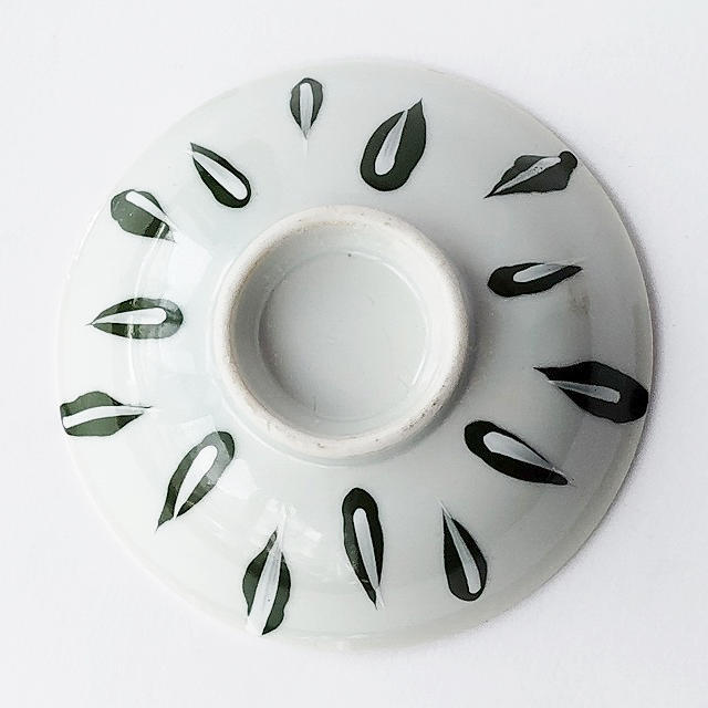 蓋ファン】蓋付き丼の【蓋だけ】グリーンしずくドロップ模様