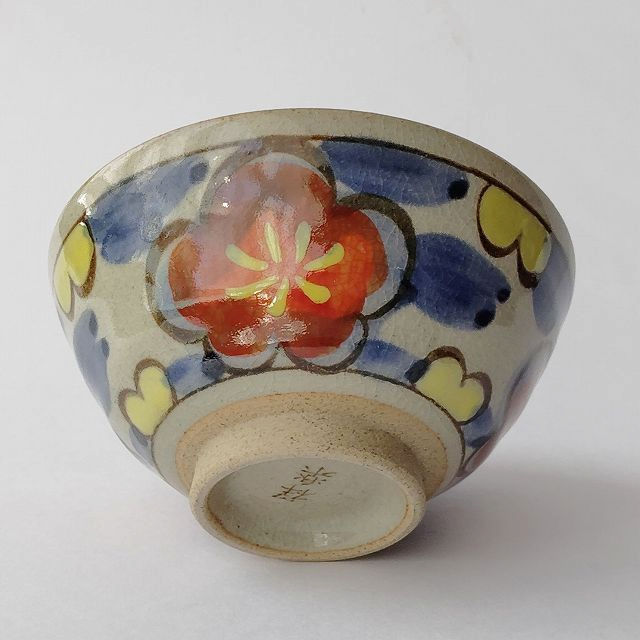 梅花彩文貫入仕様の有田焼/飯碗お茶碗ペア - たんぽぽ|昭和レトロ食器