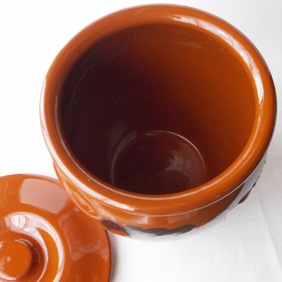 レア品♪常滑焼久松のカメ【アメ釉丸壺3号蓋付き】(5.4リットル