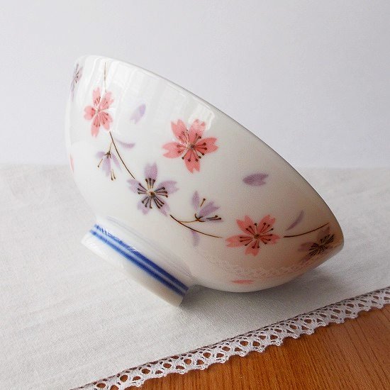 桜花図ピンクレトロお茶碗(中平) - たんぽぽ|昭和レトロ食器・趣味の陶器