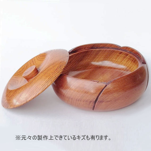昭和レトロ漆器菓子鉢/花びらみたいに重なるデザインが素敵な木製漆器