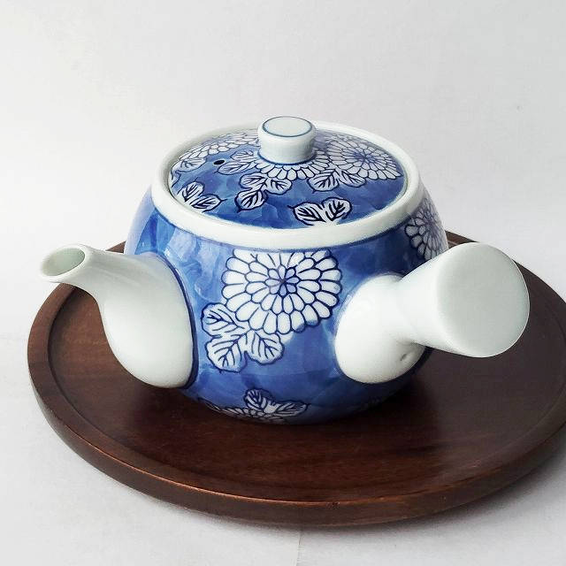 豪華絢爛 色絵 家禽菊花文 煎茶用 急須 鍋島染付菊花文様/有田焼ホームセットシリーズ】急須 - たんぽぽ|昭和